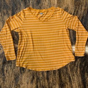 Old Navy Everywear size Large orange and white stripe long sleeve shirt